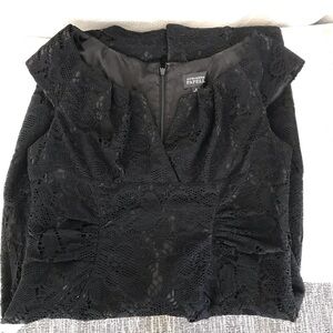 🔥Adrianna Papell Black Lace Scoop Neck Cocktail Dress